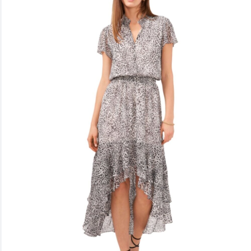 NWT 1. STATE Short Sleeve High Low Maxi Dress